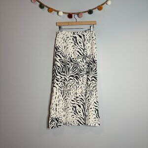 Fifteen Twenty animal print slit midi skirt